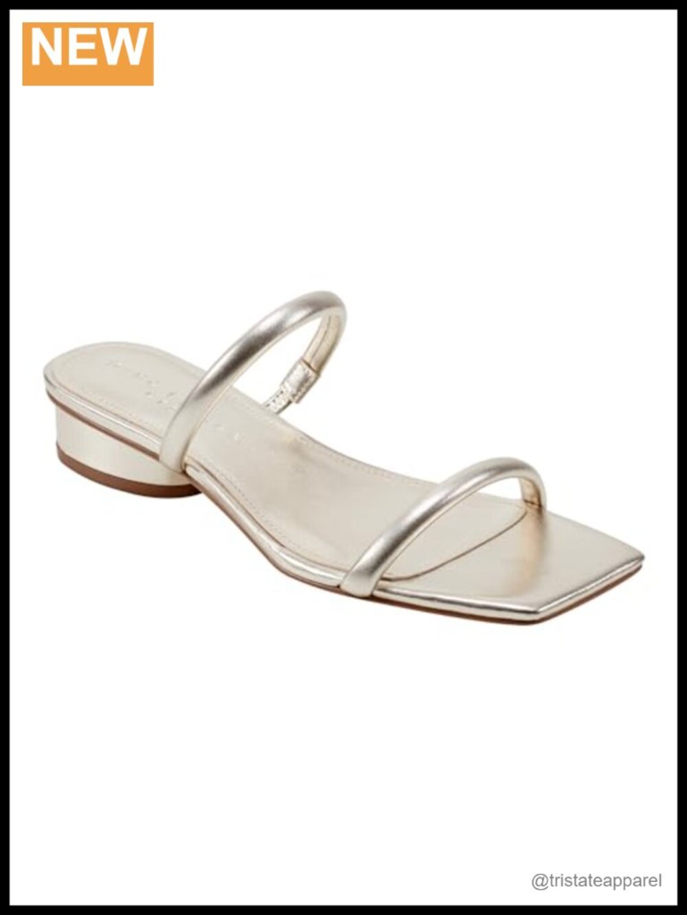 Marc Fisher LTD Raelyn Leather Heeled Sandals Slip-On Block Heel